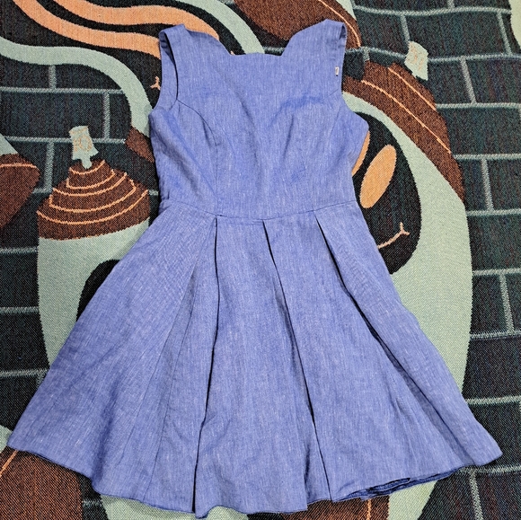 🌈 LINEN BLEND A-LINE DRESS - Picture 1 of 8